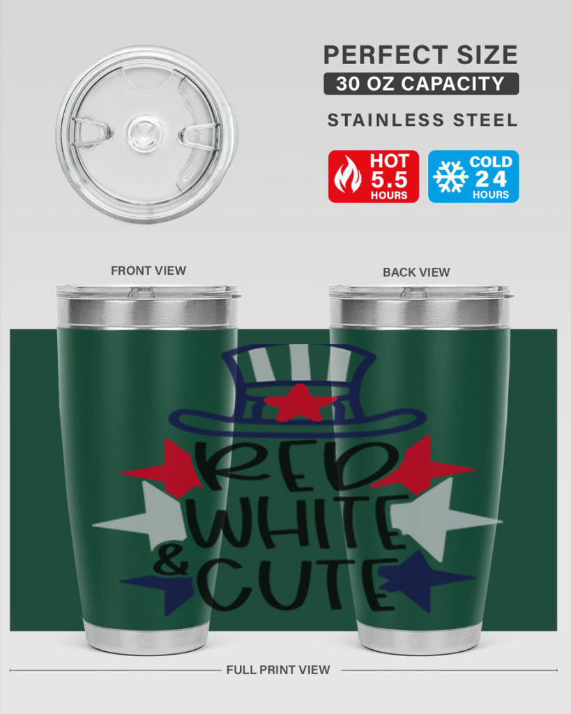 Red White Cute Style 169#- Fourt Of July- Tumbler