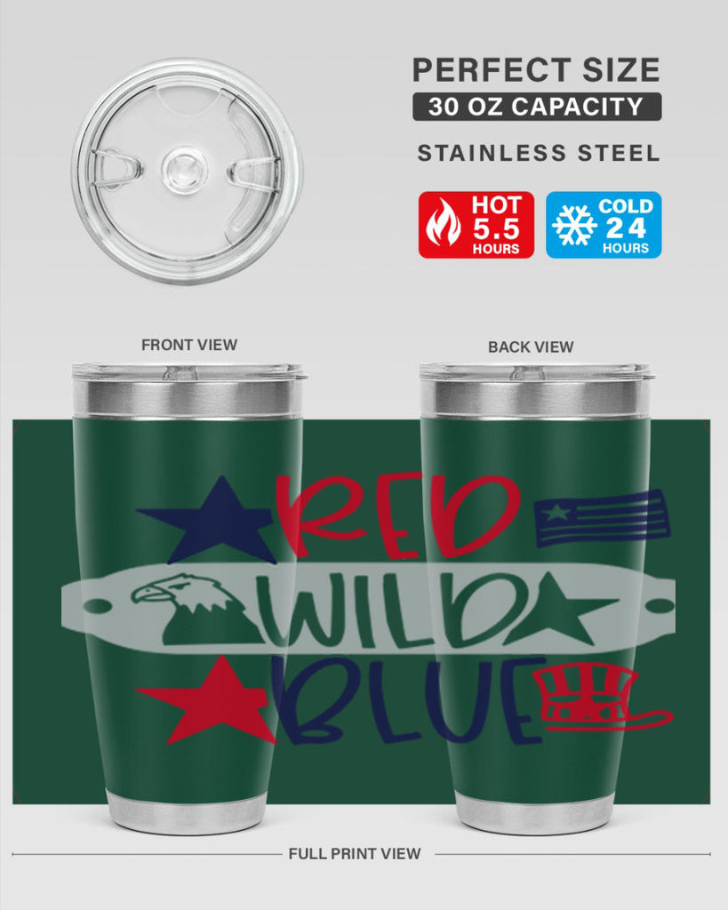 Red Wild Blue Style 171#- Fourt Of July- Tumbler