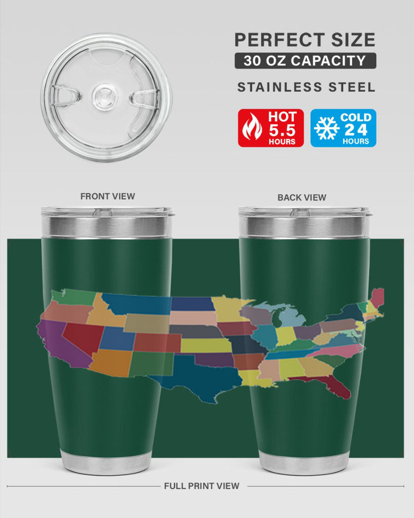Separate Color Map Style 73#- Fourt Of July- Tumbler