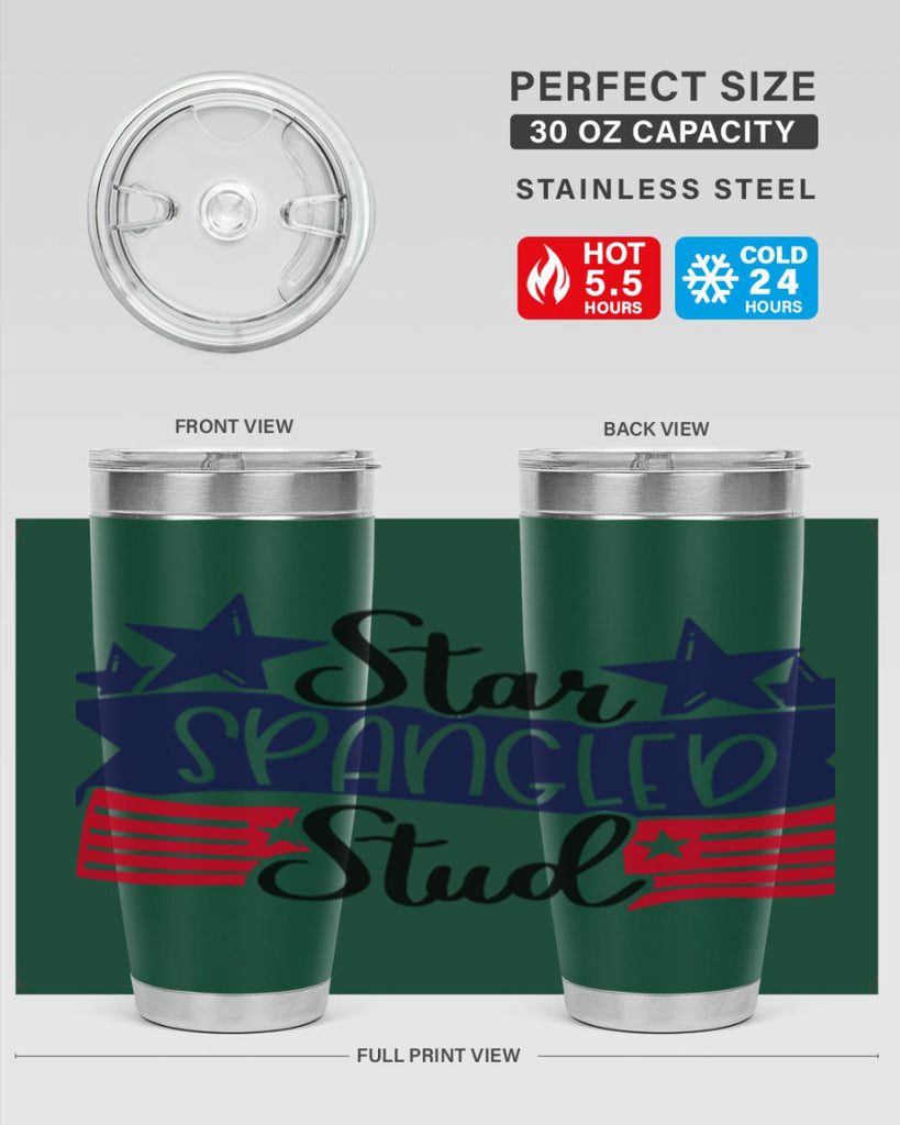 Star Spangled Stud Style 173#- Fourt Of July- Tumbler