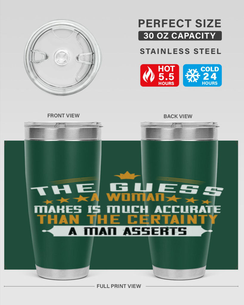 The guess a woman makes is much accurate than the certainty a man asserts Style 33#- womens day- Tumbler