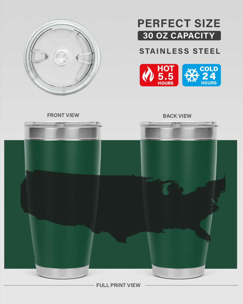 USA Solid Map Style 76#- Fourt Of July- Tumbler