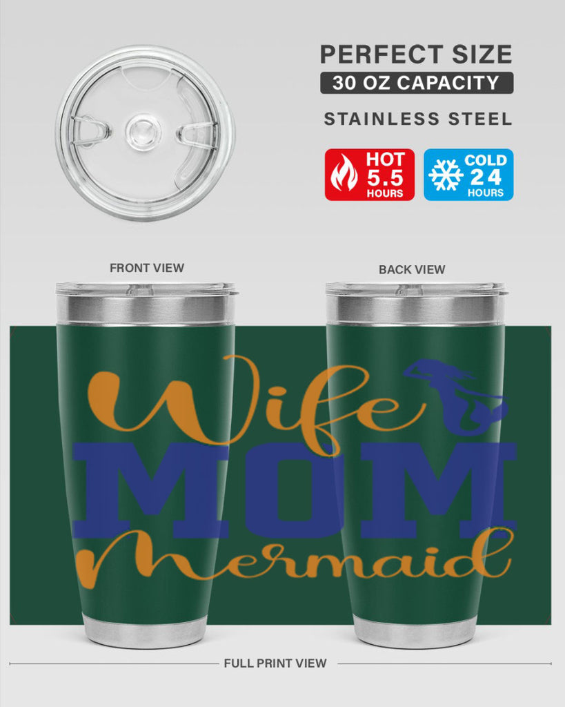 Wife Mom Mermaid 668#- mermaid- Tumbler