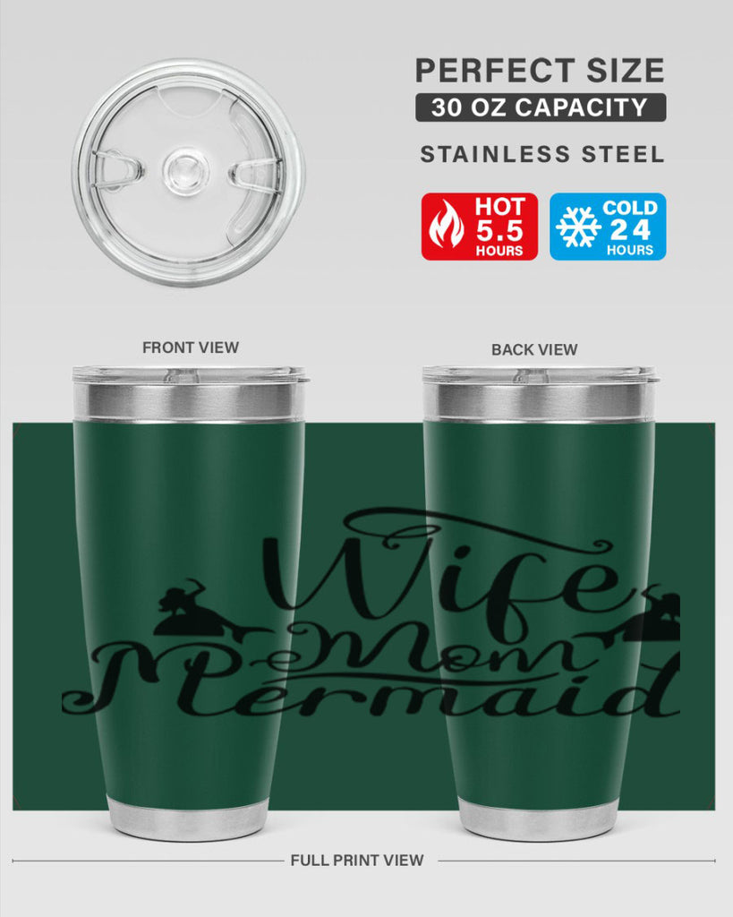 Wife Mom Mermaid 671#- mermaid- Tumbler