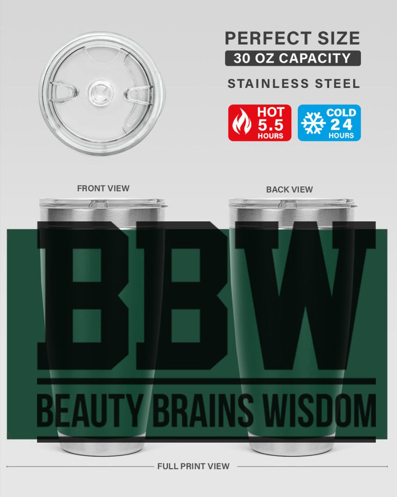 bbw beauty brains wisdom 263#- black words phrases- Cotton Tank