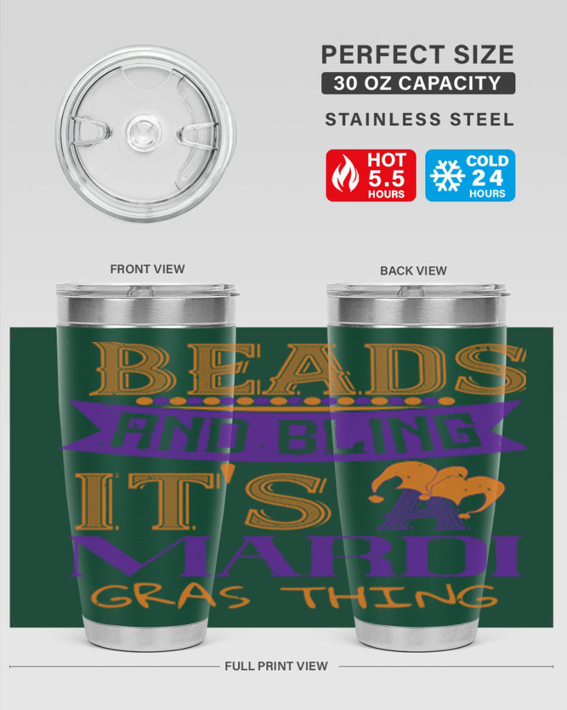 beads and bling its a mardi gras thing 51#- mardi gras- Tumbler