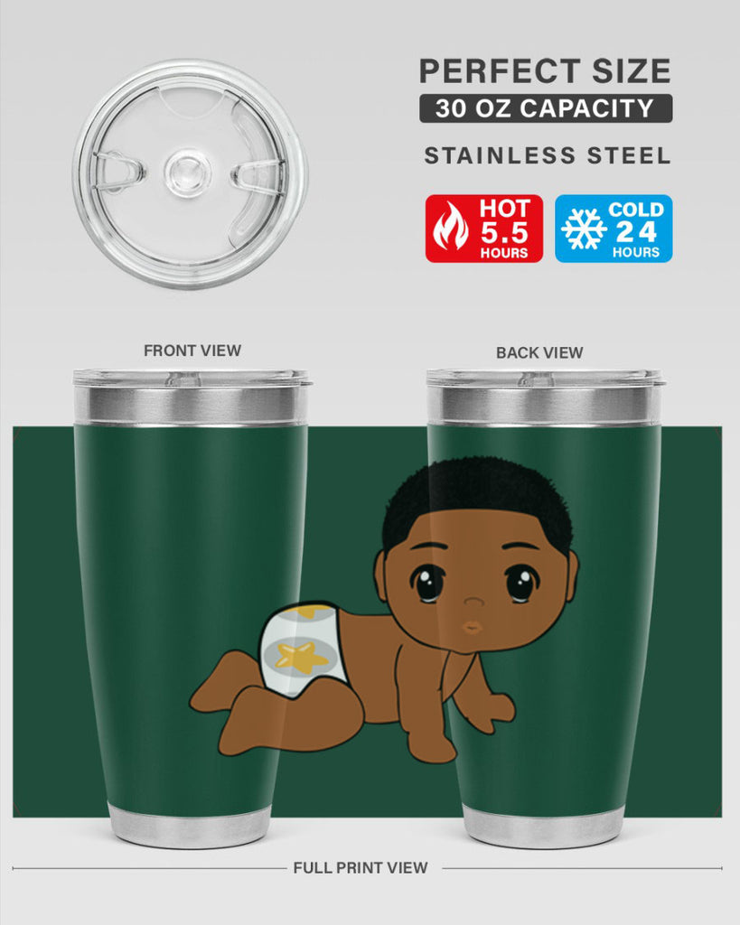 black baby boy 3#- black men - boys- tumbler