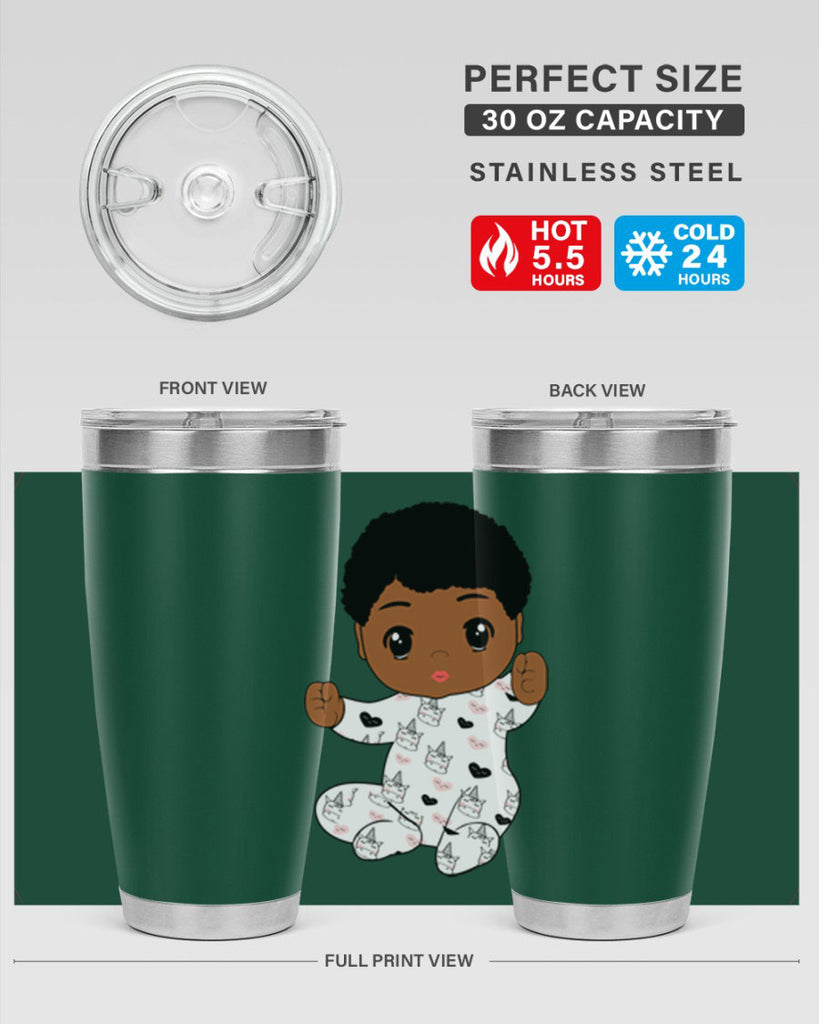 black baby boy 8#- black men - boys- tumbler