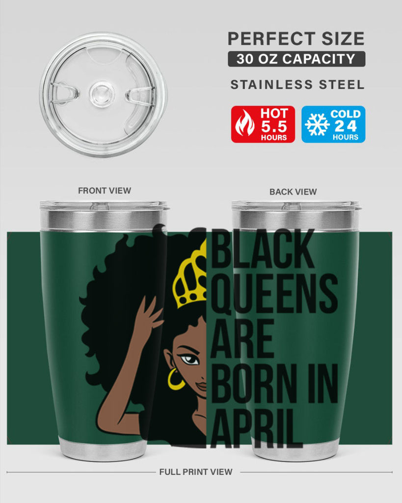black queens are born in april 218#- black words phrases- Cotton Tank