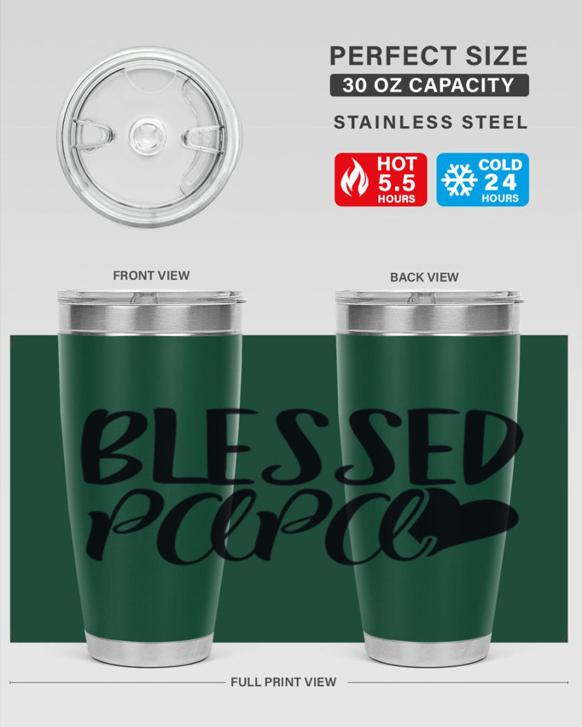 blessed papa 70#- grandpa - papa- Tumbler