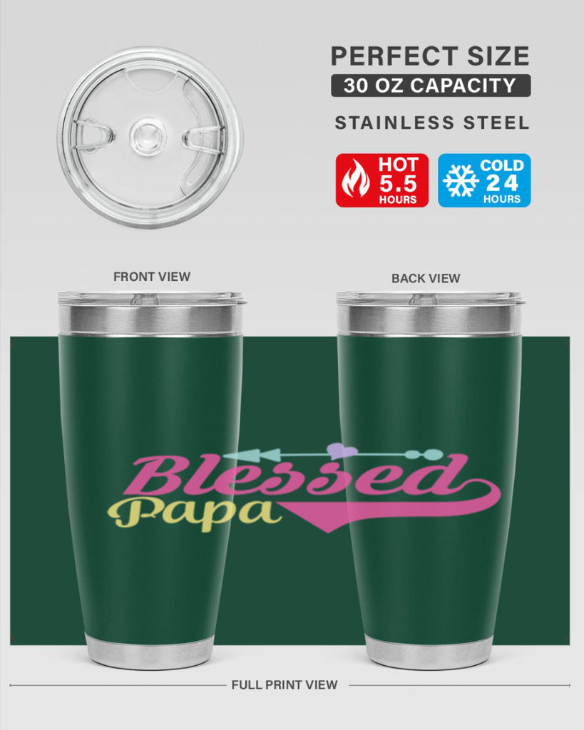 blessed papa 73#- grandpa - papa- Tumbler