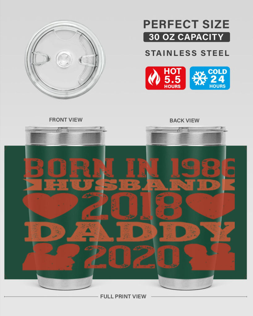 born in husband daddy 123#- fathers day- Tumbler