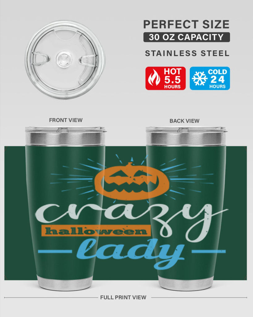 crazy halloween lady 118#- halloween- Tumbler