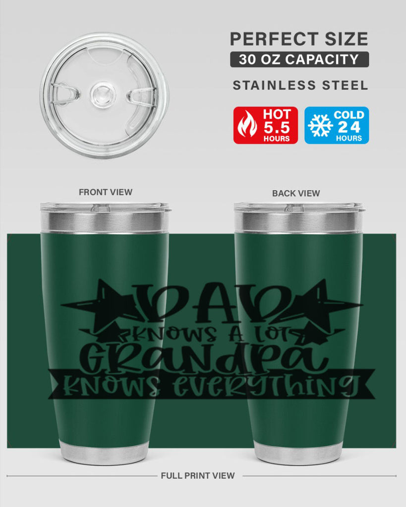 dad knows a lot grandpa knows everything 65#- fathers day- Tumbler