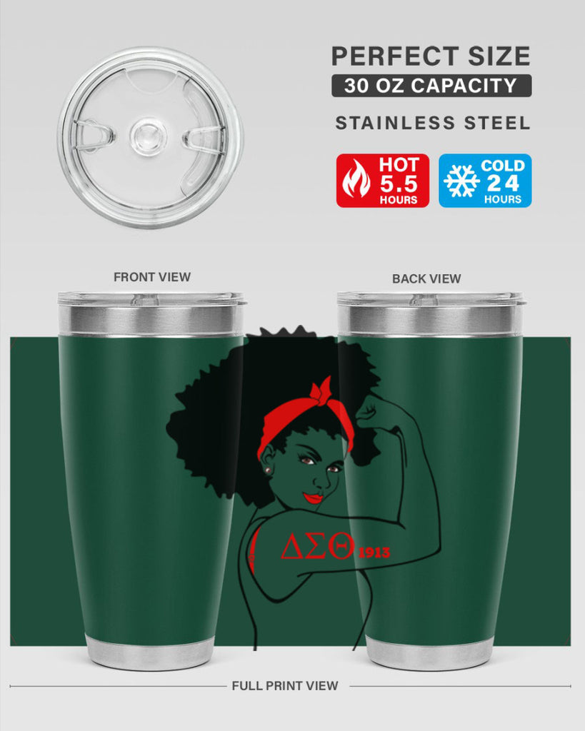 delta sigma theta 6#- black words phrases- Cotton Tank