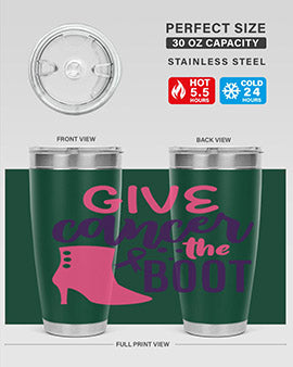give cancer the boot Style 1#- breast cancer- Tumbler