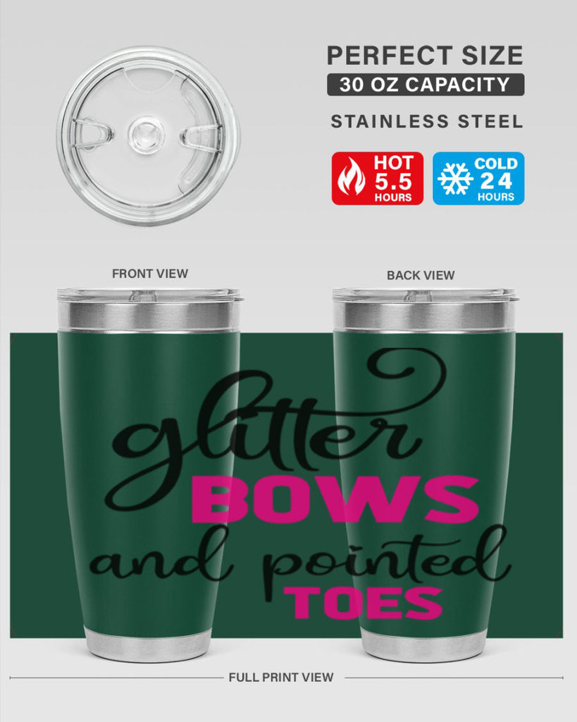glitter bows and pointed toes 41#- ballet- Tumbler