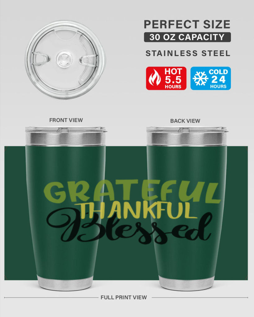 grateful thankful blessed 57#- thanksgiving- Tumbler