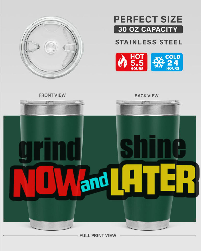 grind now and shine later 142#- black words phrases- Cotton Tank