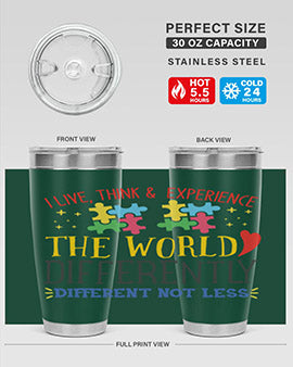 i live think experience the world differently different not less Style 20#- autism- Tumbler