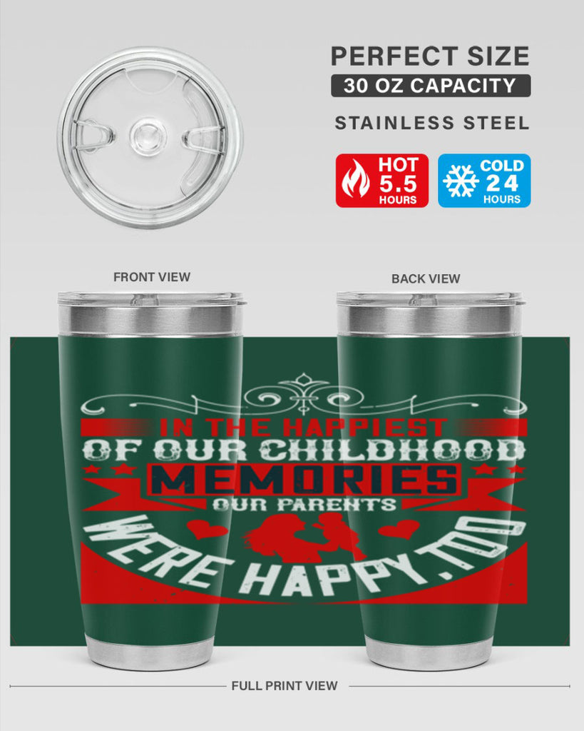 in the happiest of our childhood memories our parents were happy too 45#- Parents Day- Tumbler