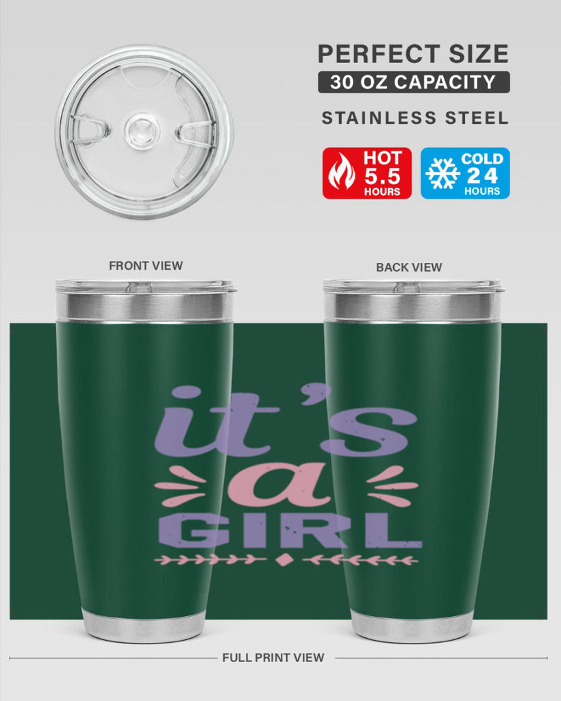 its a girl Style 32#- baby shower- tumbler