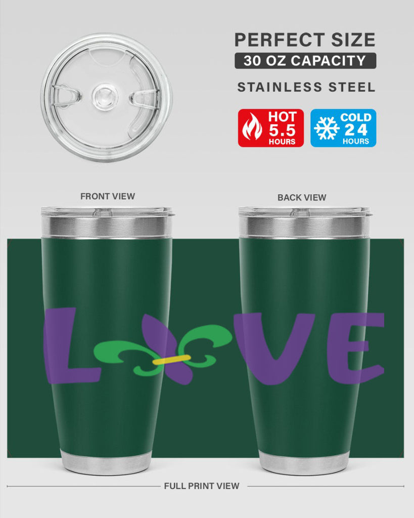 love 80#- mardi gras- Tumbler