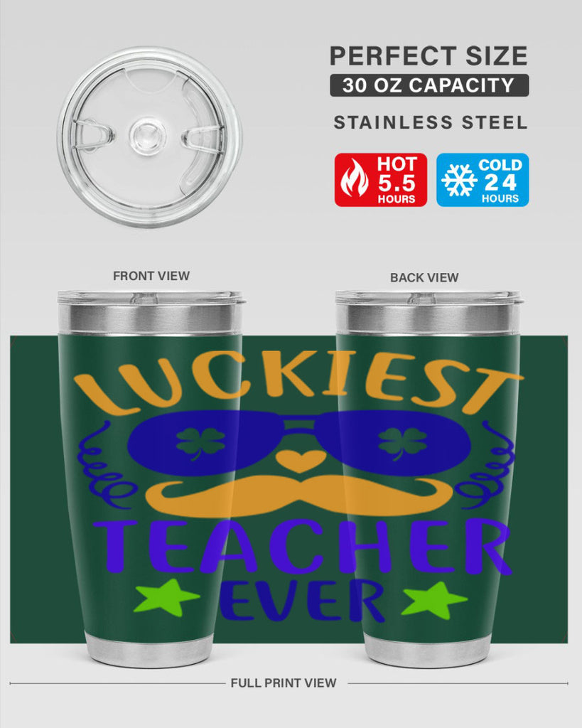 luckiest teacher ever 14#- mardi gras- Tumbler