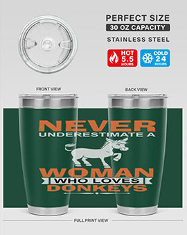 never underestimate a woman who loves donkeys Style 1#- donkey- Tumbler