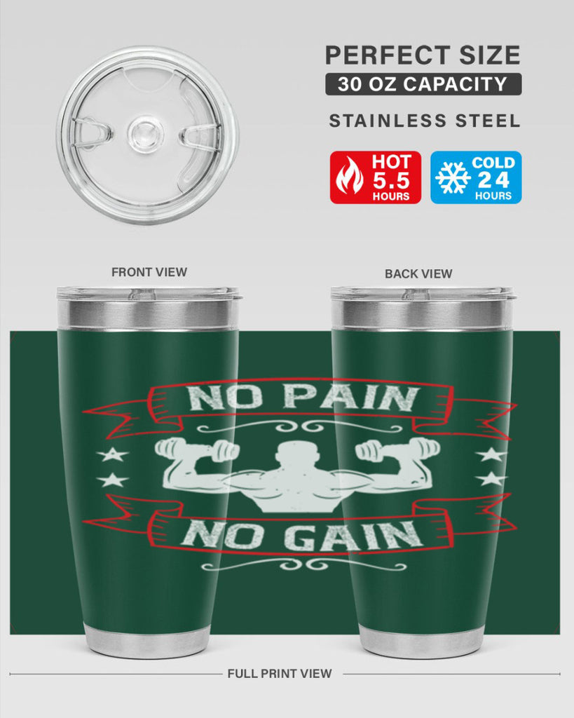 no pain no gain 82#- gym- Tumbler