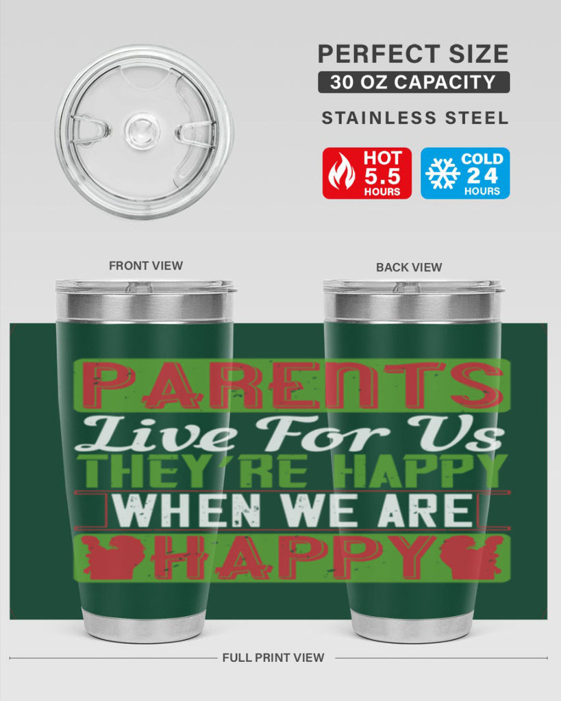 parents live for us they’re happy when we are happy 25#- Parents Day- Tumbler