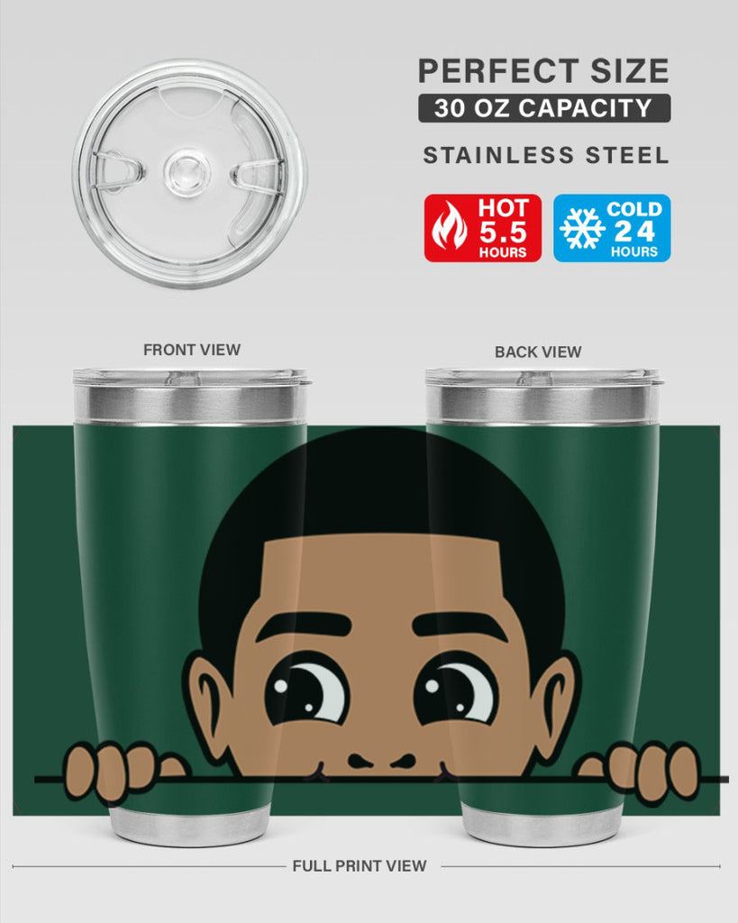 peekaboo boy 17#- black men - boys- tumbler