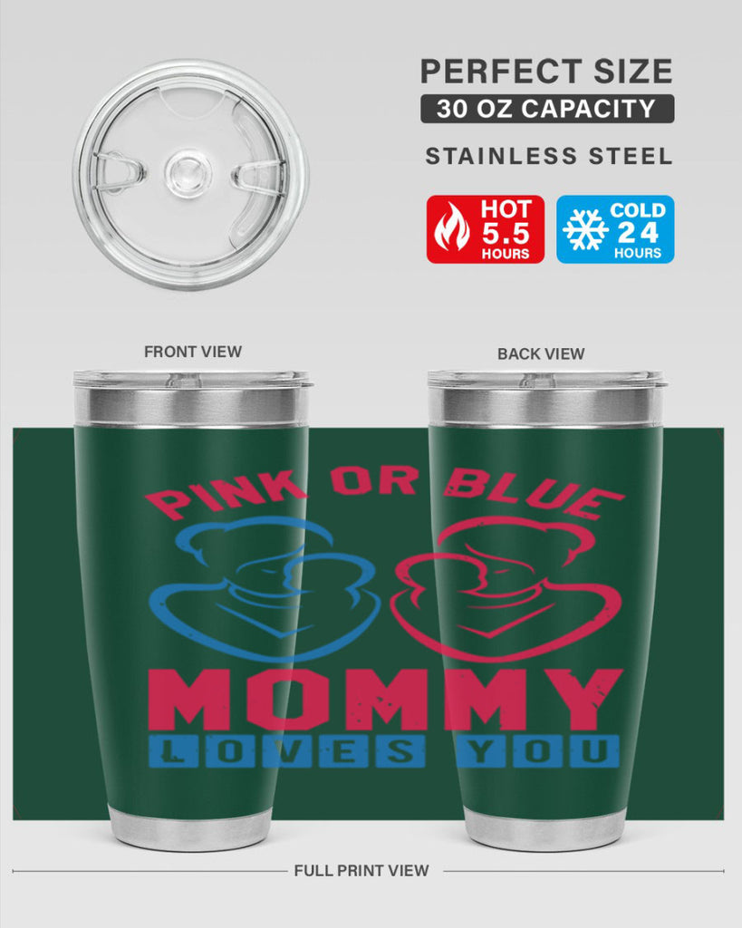 pink or blue Mommy Loves you Style 21#- baby shower- tumbler