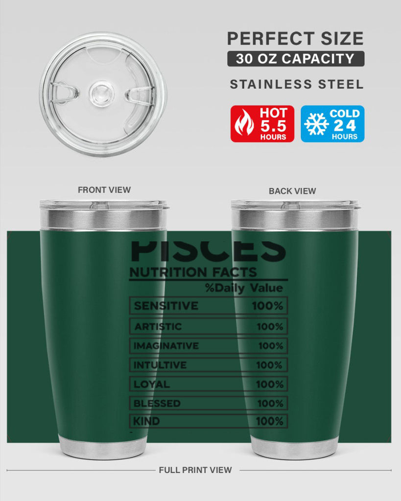 pisces Nutrition Facts 367#- zodiac- Tumbler