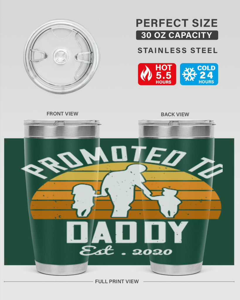 promoted to daddy est 187#- fathers day- Tumbler