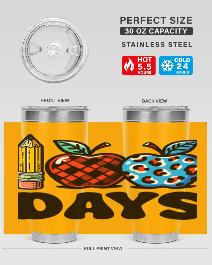 100th day of school Apple 38#- 100 days of school- Tumbler