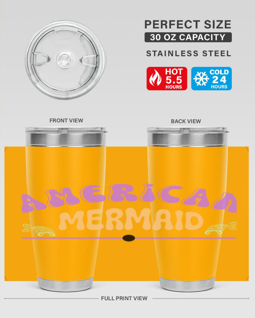 American Mermaid 16#- mermaid- Tumbler
