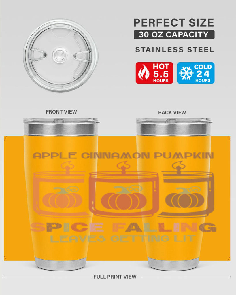 Apple Cinnamon Pumpkin Spice Falling Leaves Getting Lit 11#- fall- Tumbler