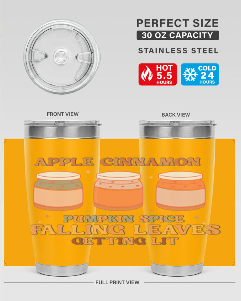 Apple Cinnamon Pumpkin Spice Falling Leaves Getting Lit 12#- fall- Tumbler