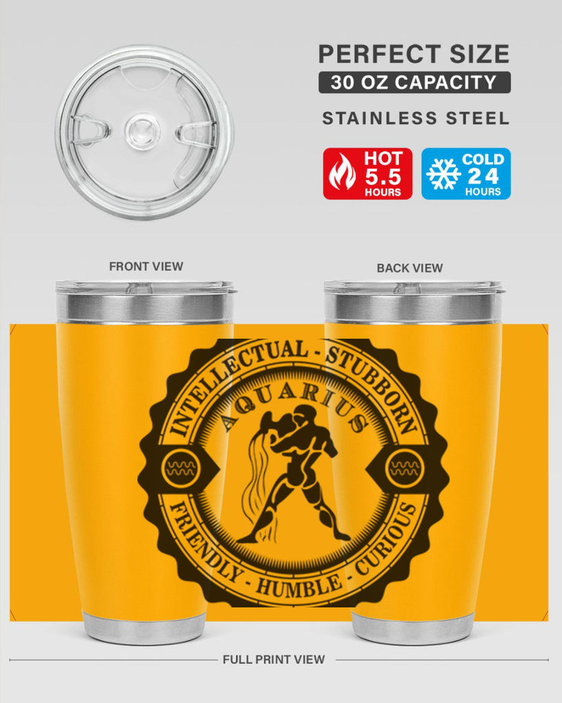 Aquarius balck 44#- zodiac- Tumbler