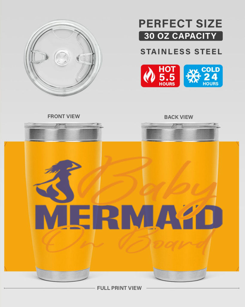 Baby Mermaid on Board 20#- mermaid- Tumbler