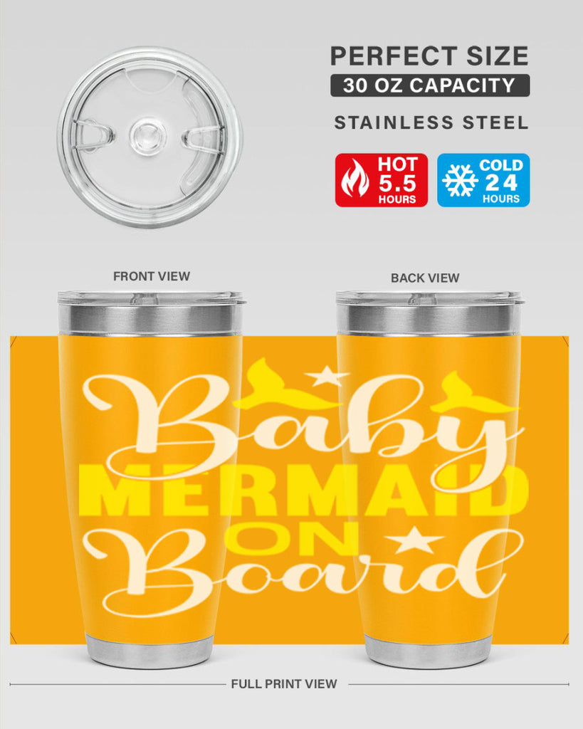 Baby Mermaid on Board 21#- mermaid- Tumbler