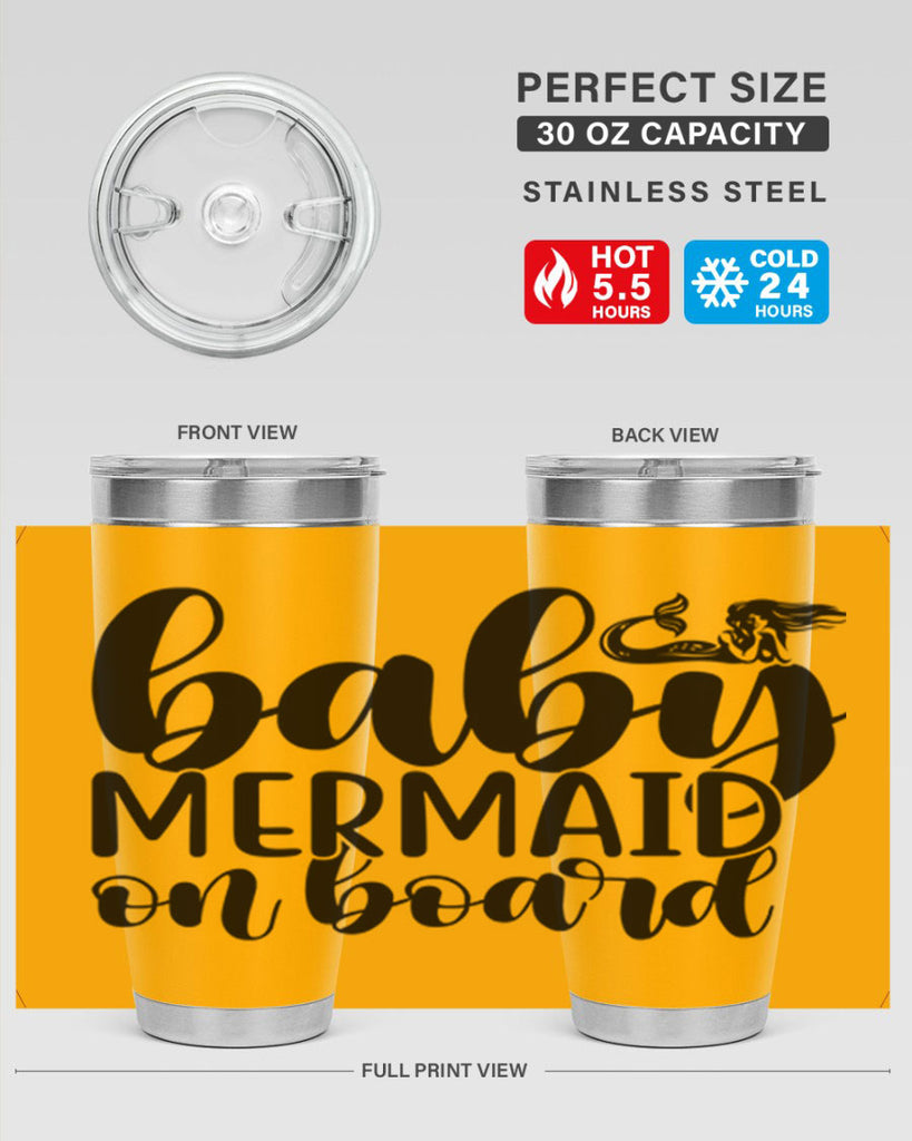 Baby mermaid on board 41#- mermaid- Tumbler