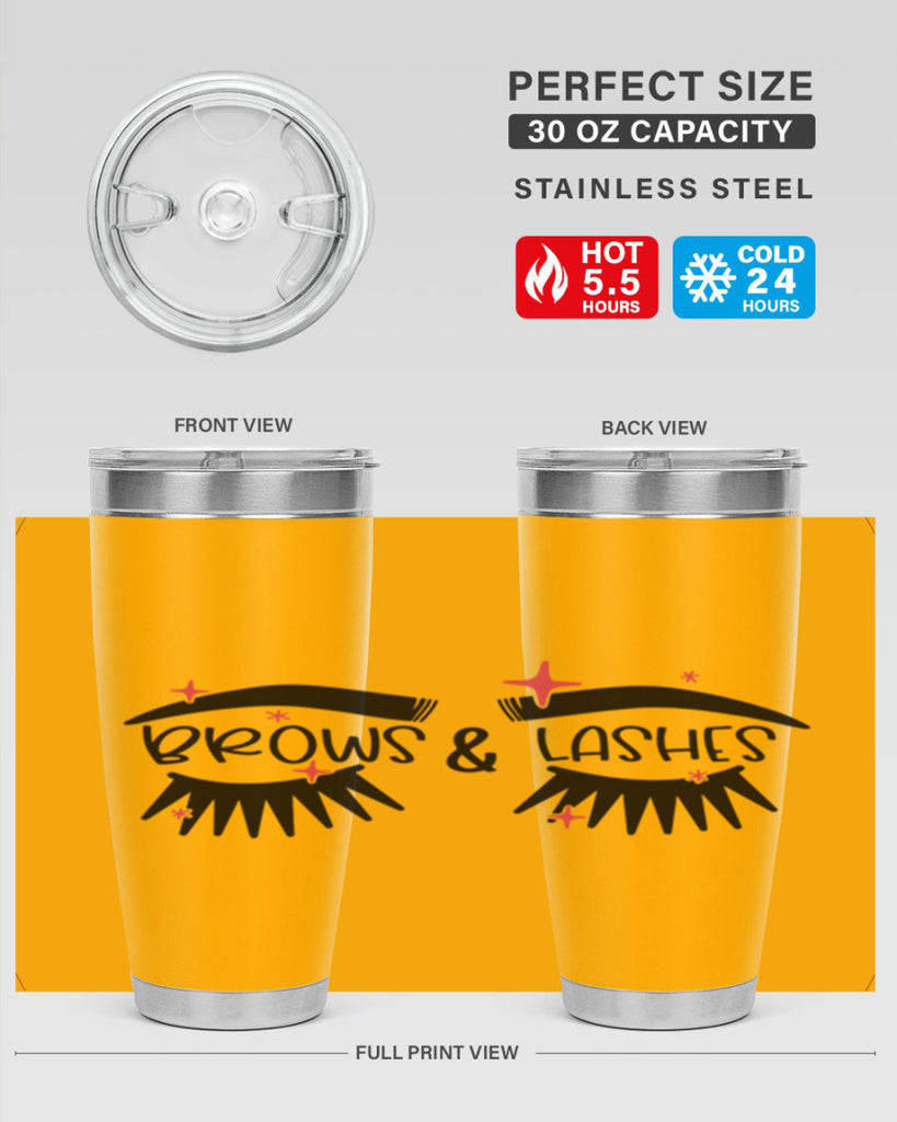 Brows Lashes Style 123#- make up- Tumbler