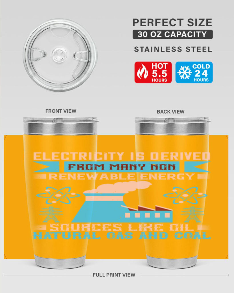 Electricity is derived from many nonrenewable and coal Style 47#- electrician- tumbler