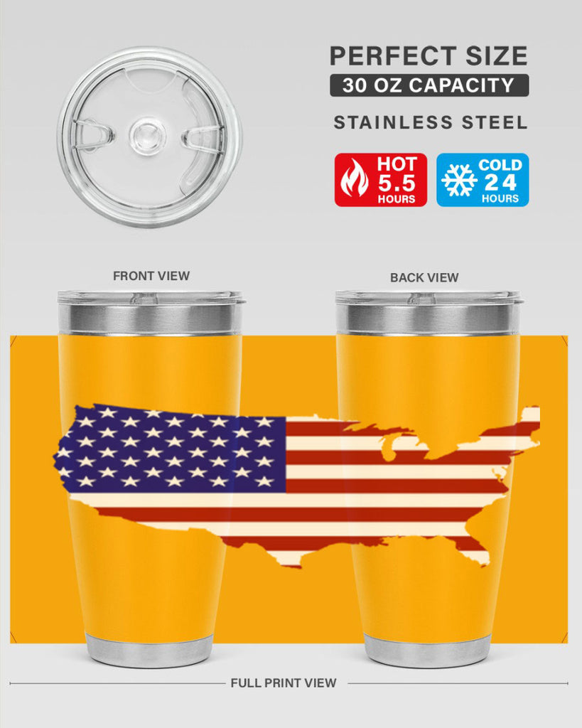 Flag With Map Style 50#- Fourt Of July- Tumbler