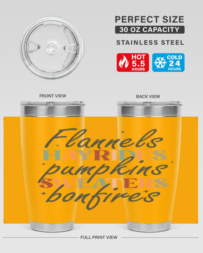 Flannels Hayrides Pumpkins Sweaters Bonfires 184#- fall- Tumbler