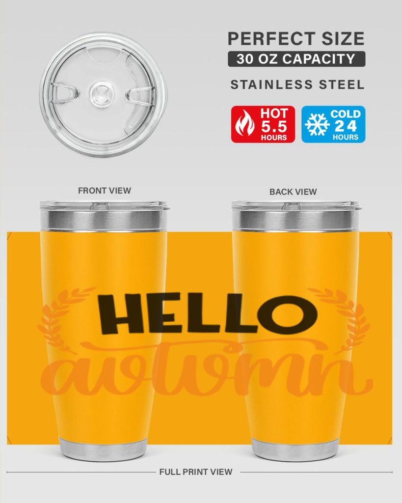 Hello Autumn 493#- fall- Tumbler