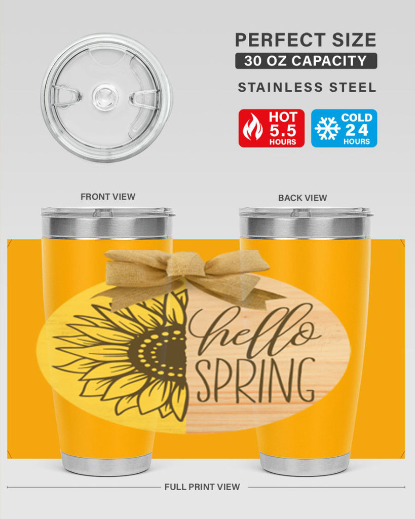 Hello spring half sunflower Mockup198#- spring- Tumbler
