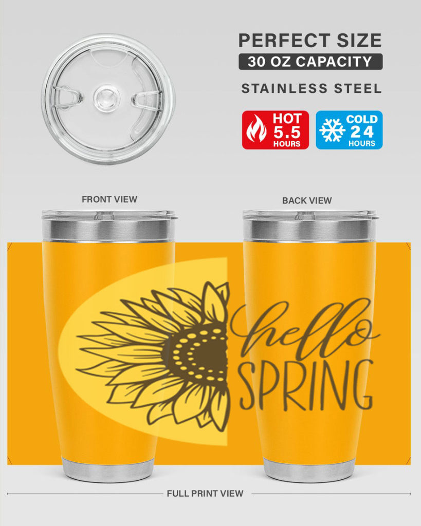 Hello spring half sunflower199#- spring- Tumbler